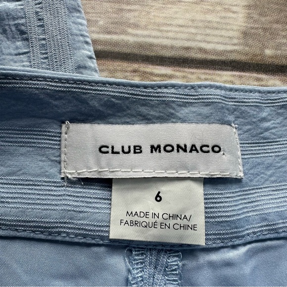 Club Monaco Sonyah Pants Light Blue High Waisted Side Slits Sz 6 Lightweight - Picture 5 of 9